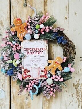 Gingerbread bakery Christmas wreath